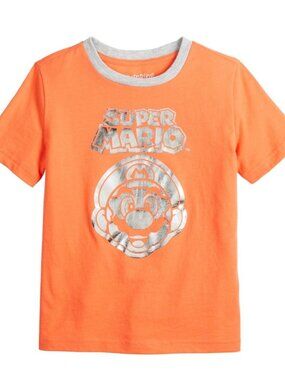 Boys Jumping Beans Nintendo Graphic Tee Mario Size 6 Orange NWT